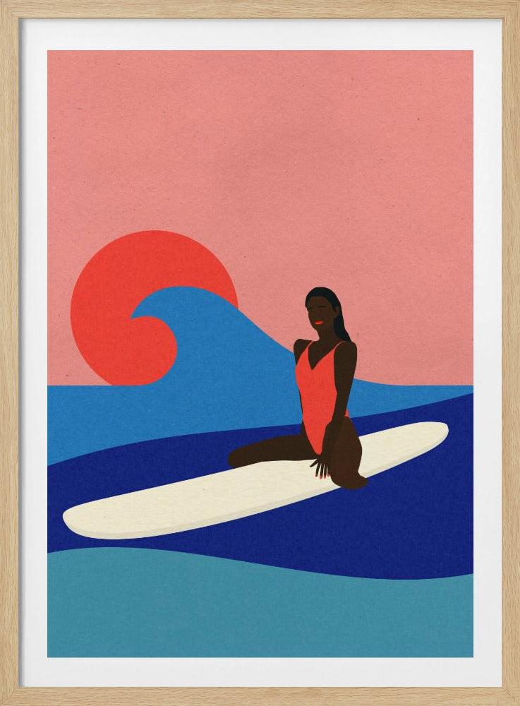Girl On a Surfboard | Poster