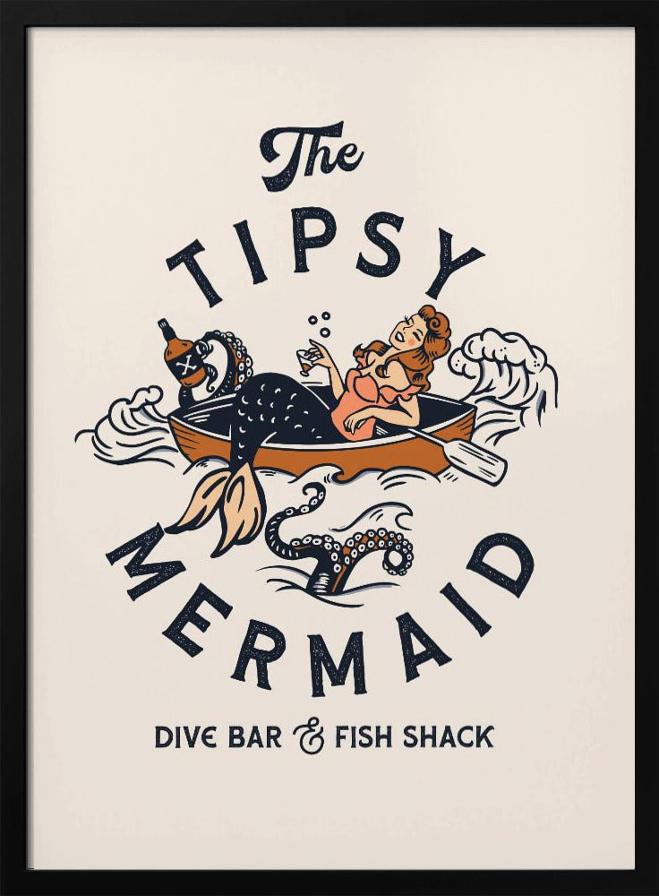 Tipsy Mermaid Dive Bar Mermaid Art | Poster