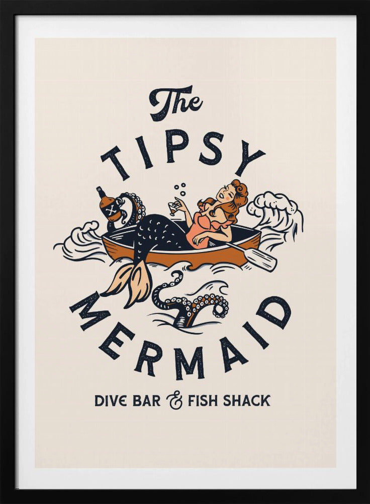 Tipsy Mermaid Dive Bar Mermaid Art | Poster