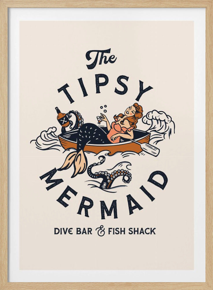 Tipsy Mermaid Dive Bar Mermaid Art | Poster