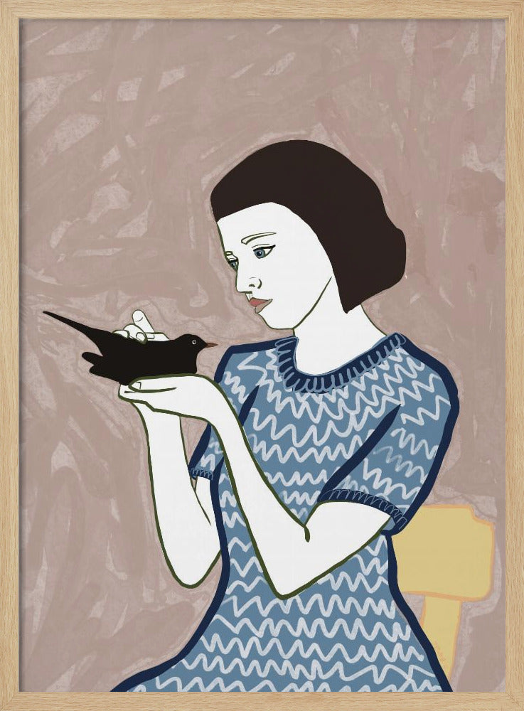 Bird lady sitting | Poster