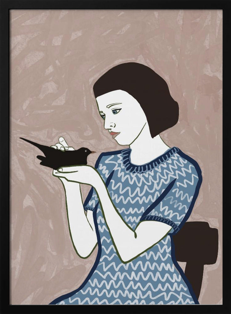 Bird lady sitting | Poster
