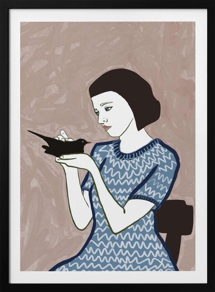 Bird lady sitting | Poster