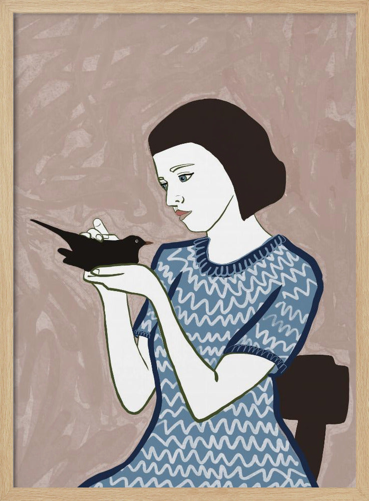 Bird lady sitting | Poster