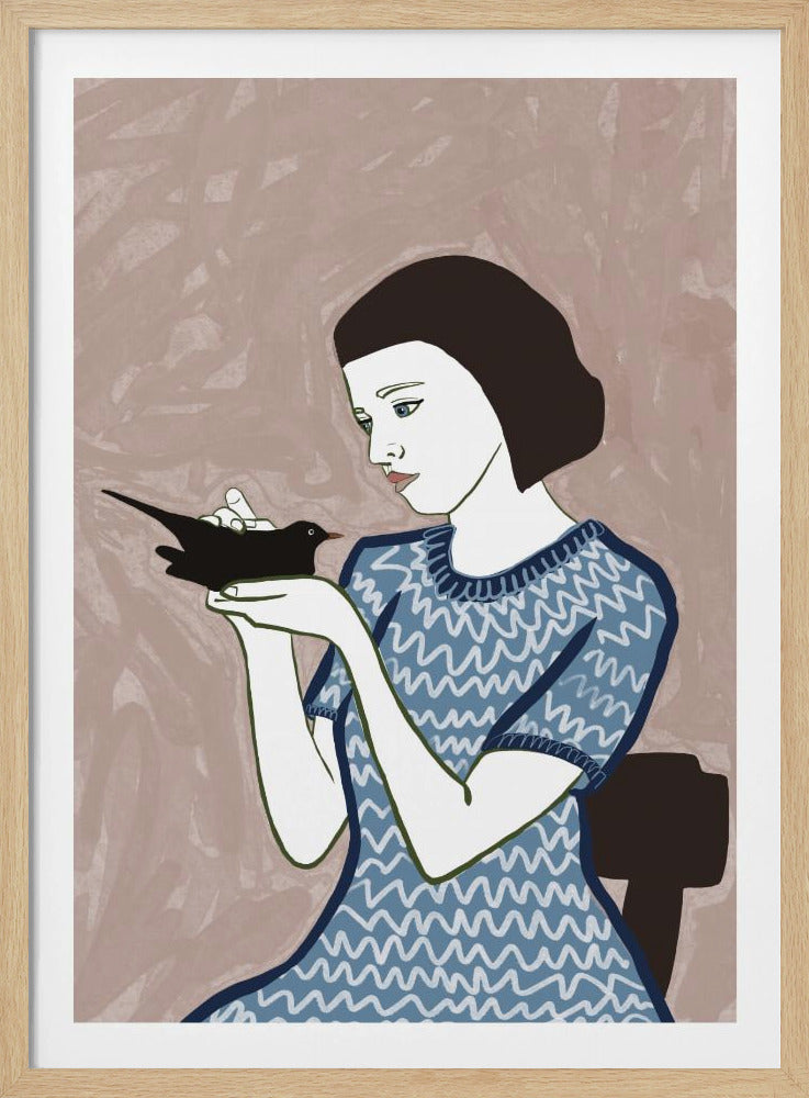 Bird lady sitting | Poster