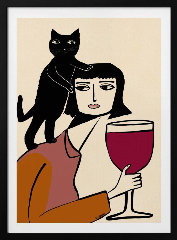 Wine and cat lover | Poster