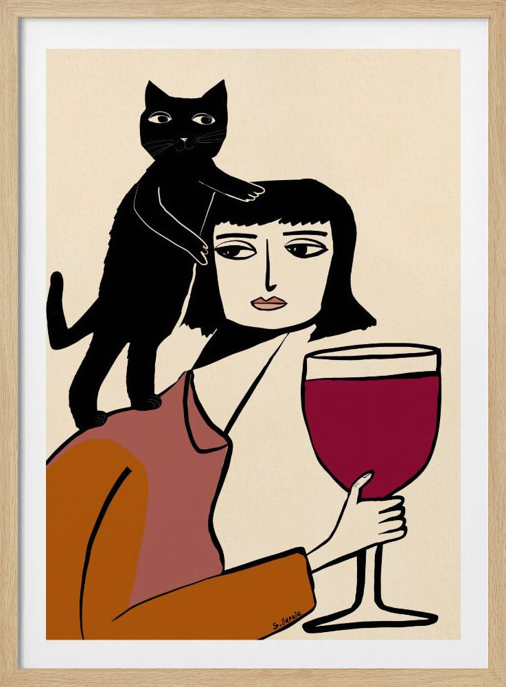 Wine and cat lover | Poster