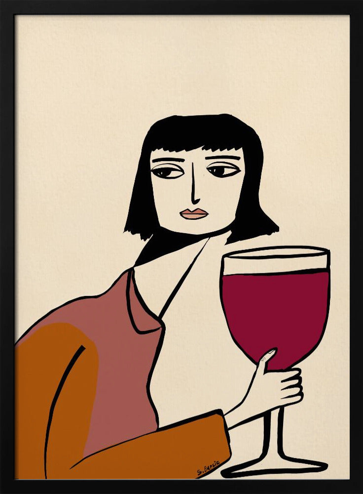 Ladying drinking wine | Poster