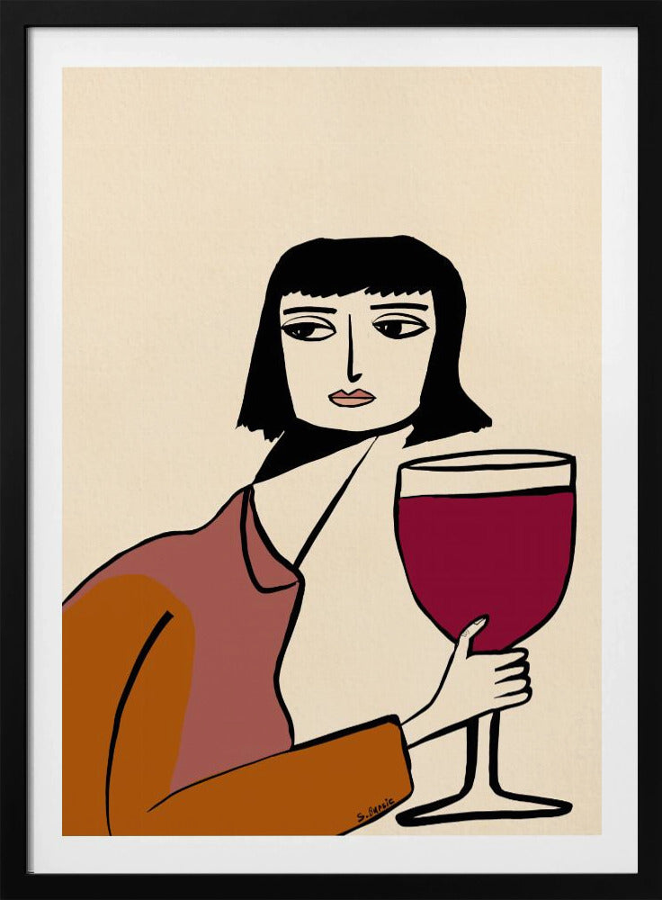 Ladying drinking wine | Poster