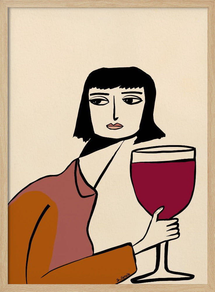 Ladying drinking wine | Poster