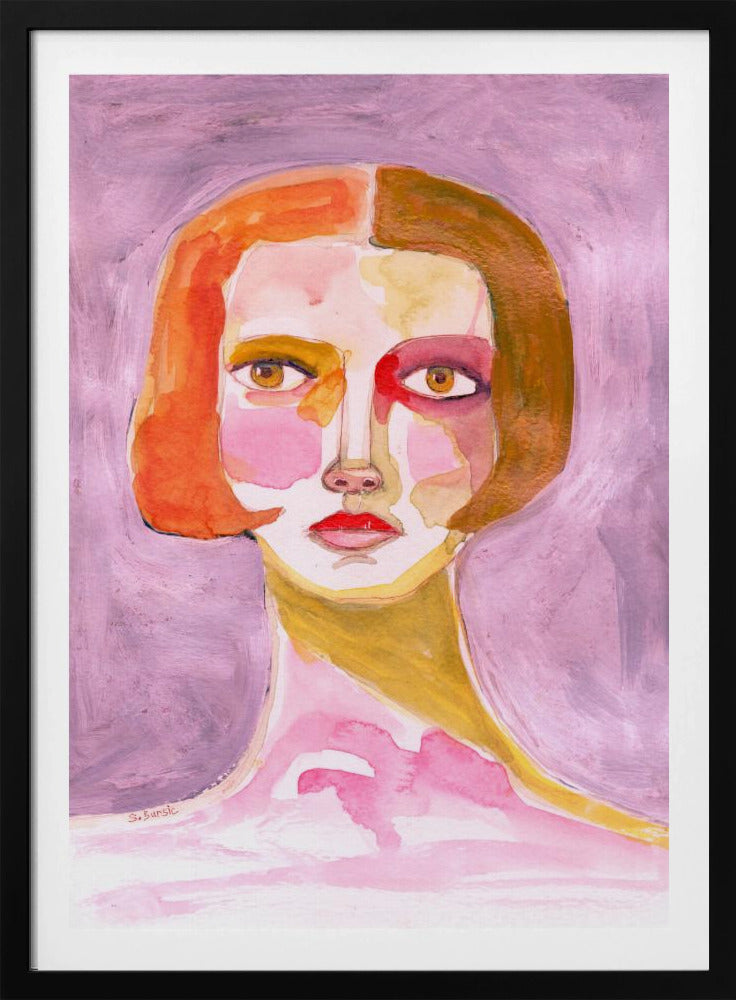 Lady with Bob haircut Mauve Lilac | Poster