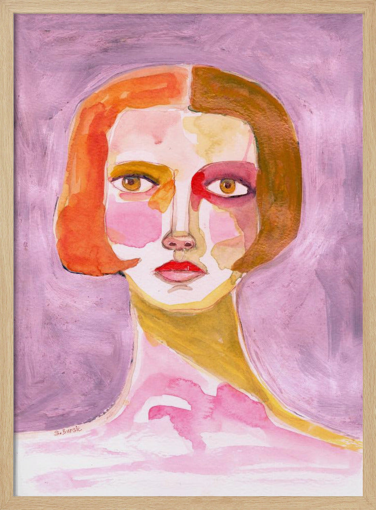 Lady with Bob haircut Mauve Lilac | Poster