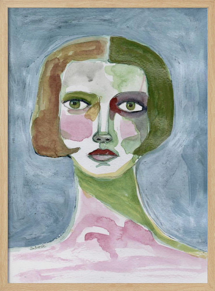 Lady with Bob haircut Grey Background | Poster