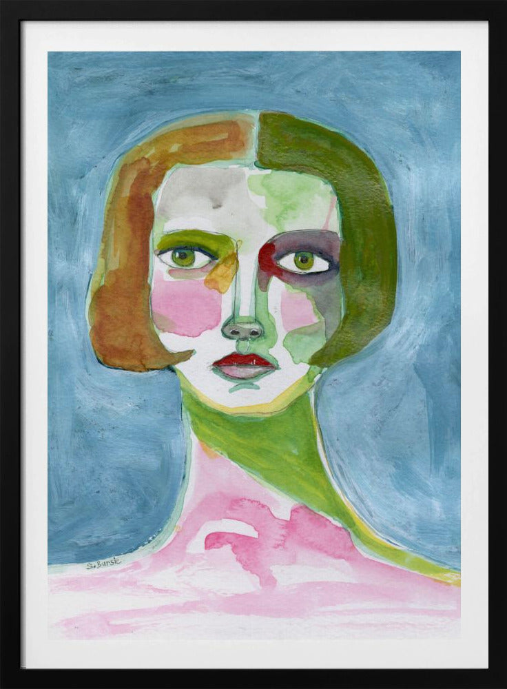 Lady with Bob haircut Blue | Poster