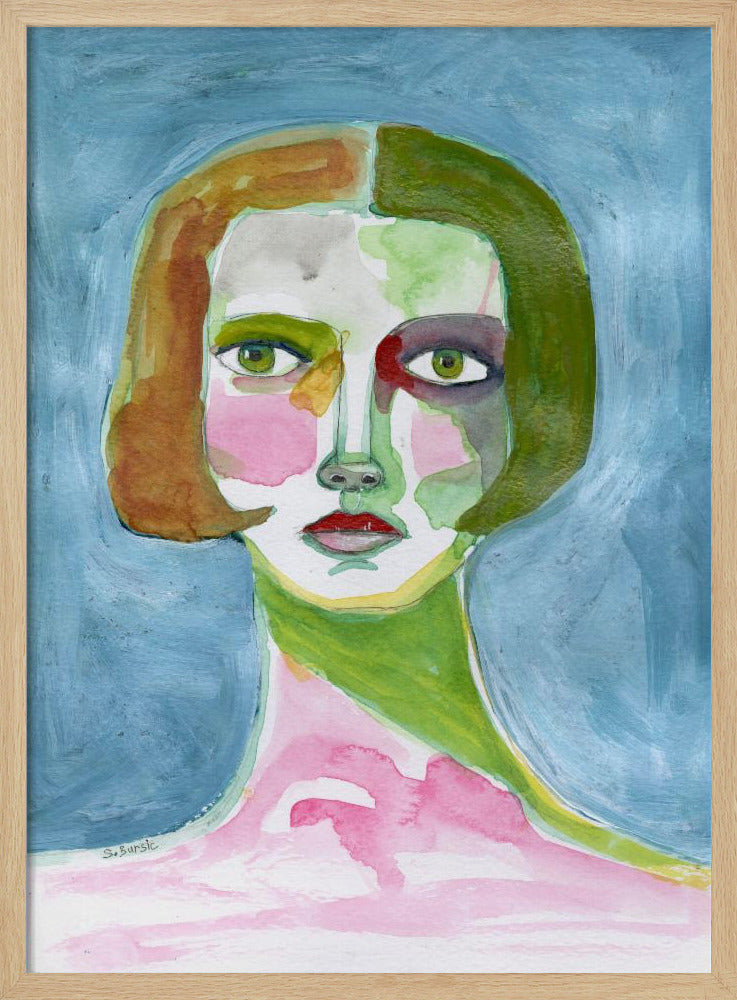 Lady with Bob haircut Blue | Poster