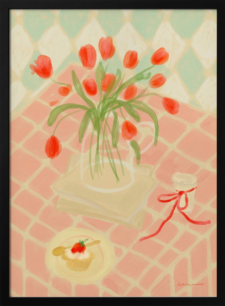 Red Tulips Summer Picnic | Poster