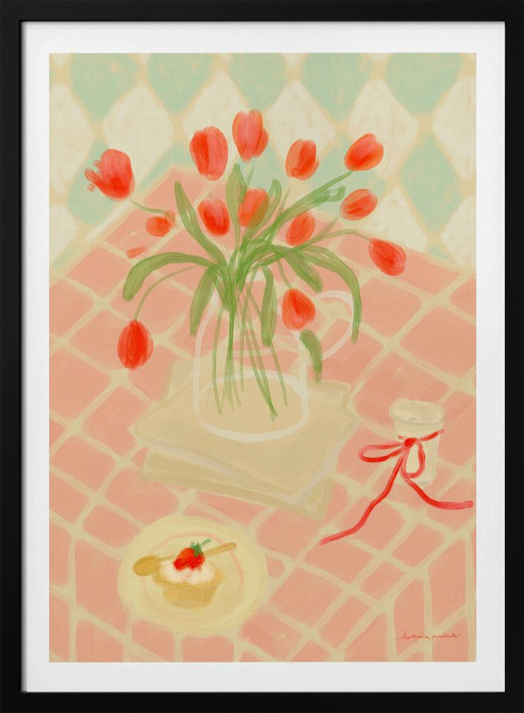 Red Tulips Summer Picnic | Poster