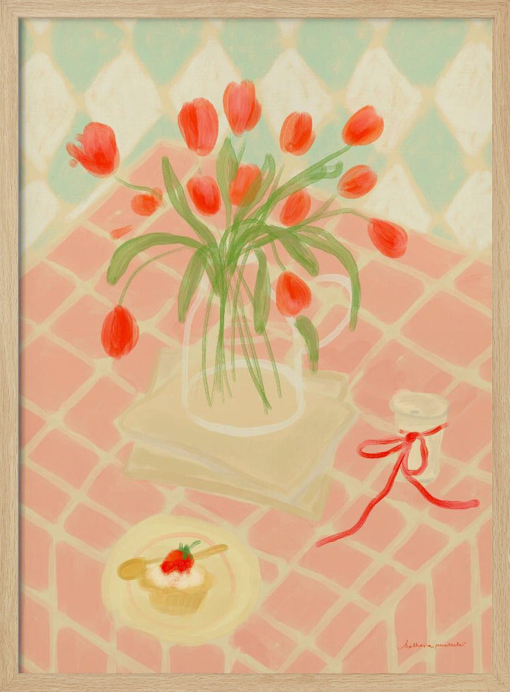 Red Tulips Summer Picnic | Poster