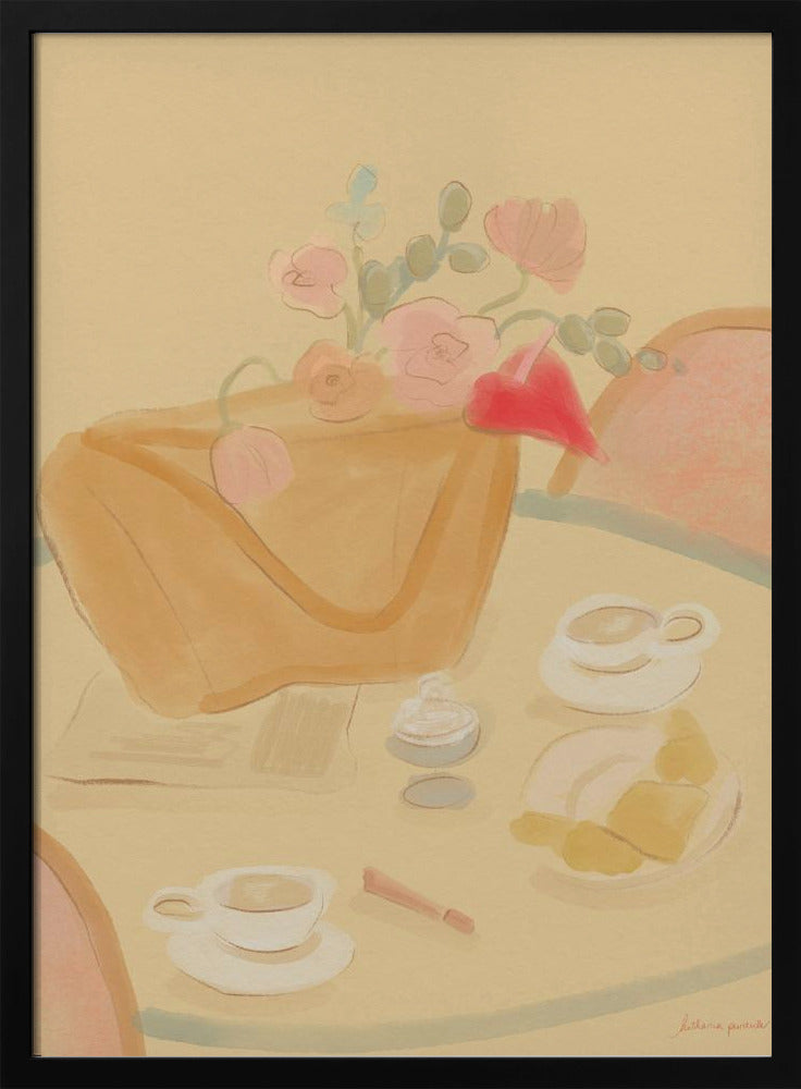 Coffee Date With Flowers | Poster