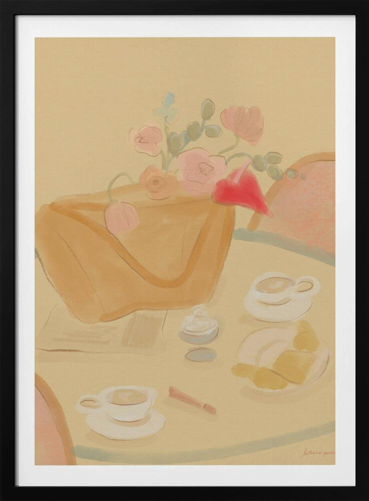 Coffee Date With Flowers | Poster