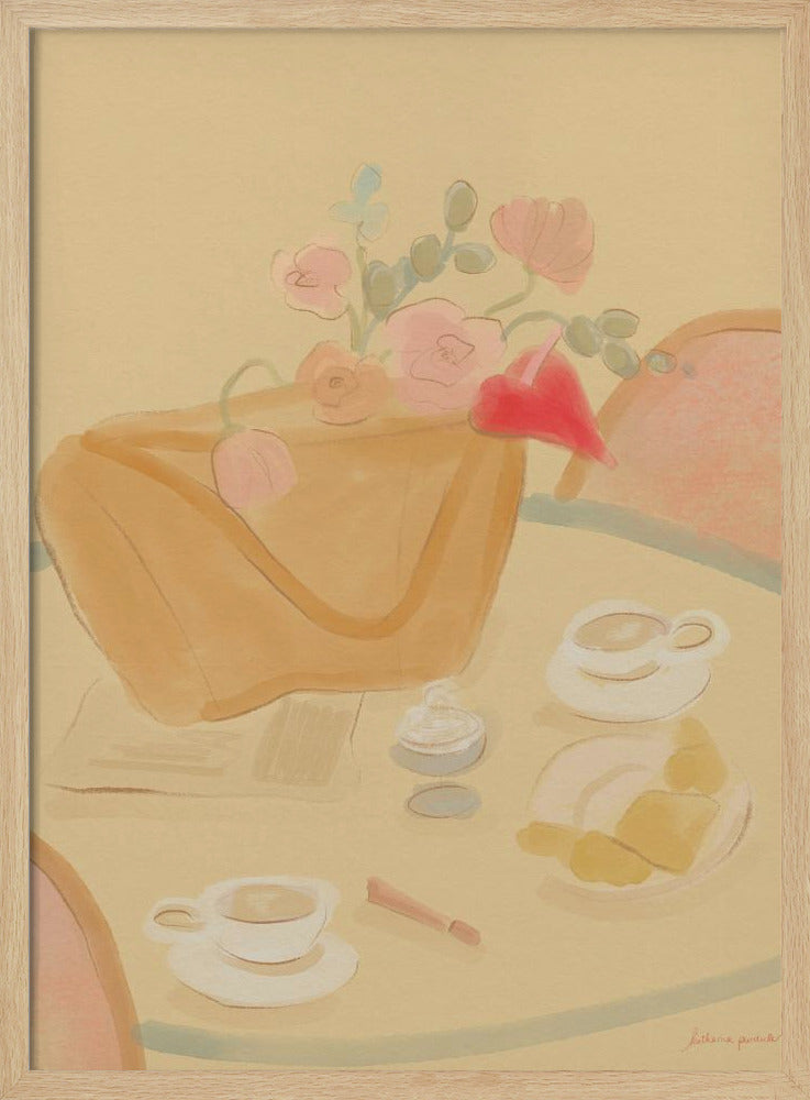 Coffee Date With Flowers | Poster