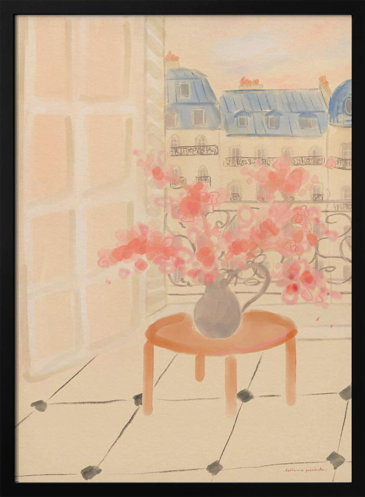Cherry Blossoms In Parisian Apartment | Poster