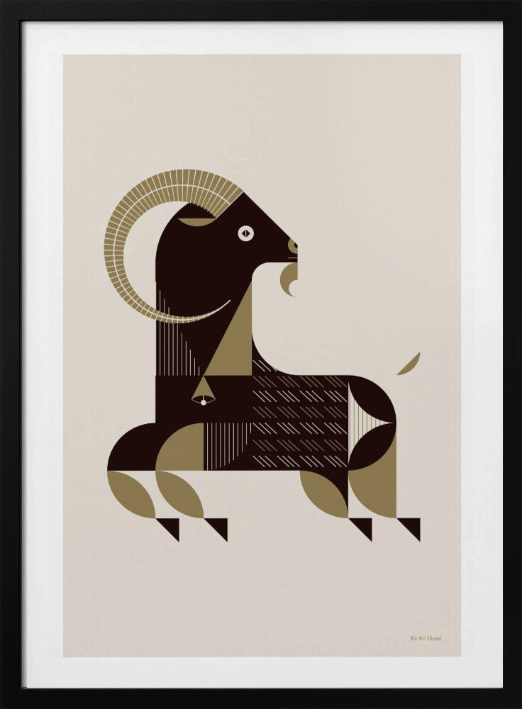 Golden Animals - Kri Kri Goat (White) | Poster