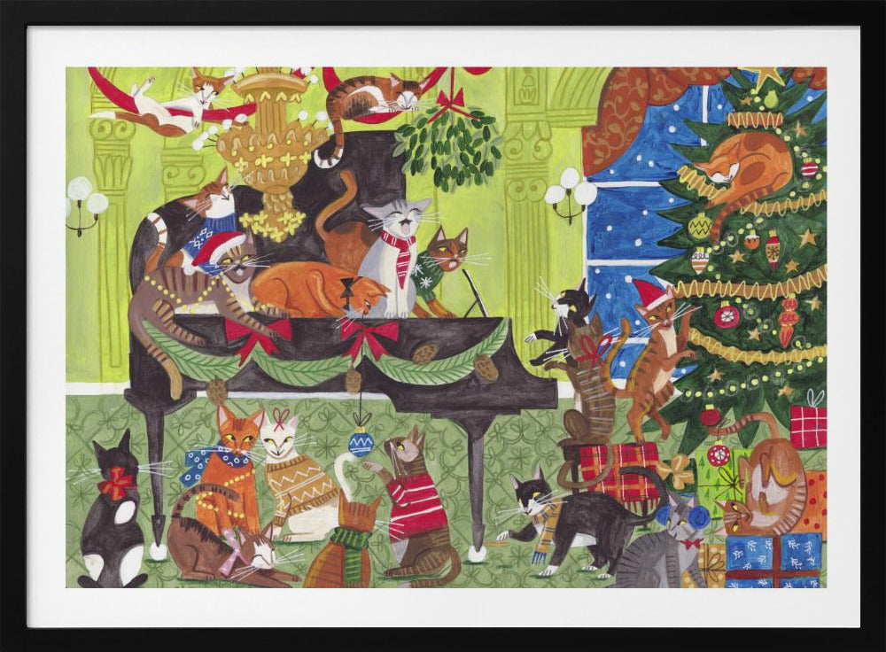 Cats playing piano | Poster