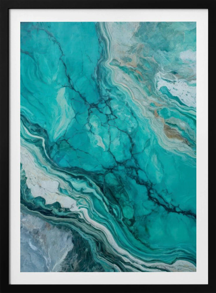 Abstract Patterns With Swirling Turquoise | Poster