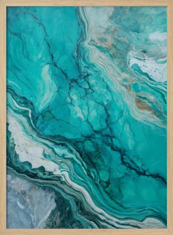 Abstract Patterns With Swirling Turquoise | Poster