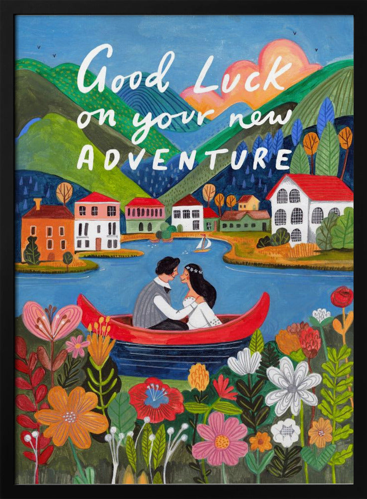 Just Married Couple in a boat | Poster