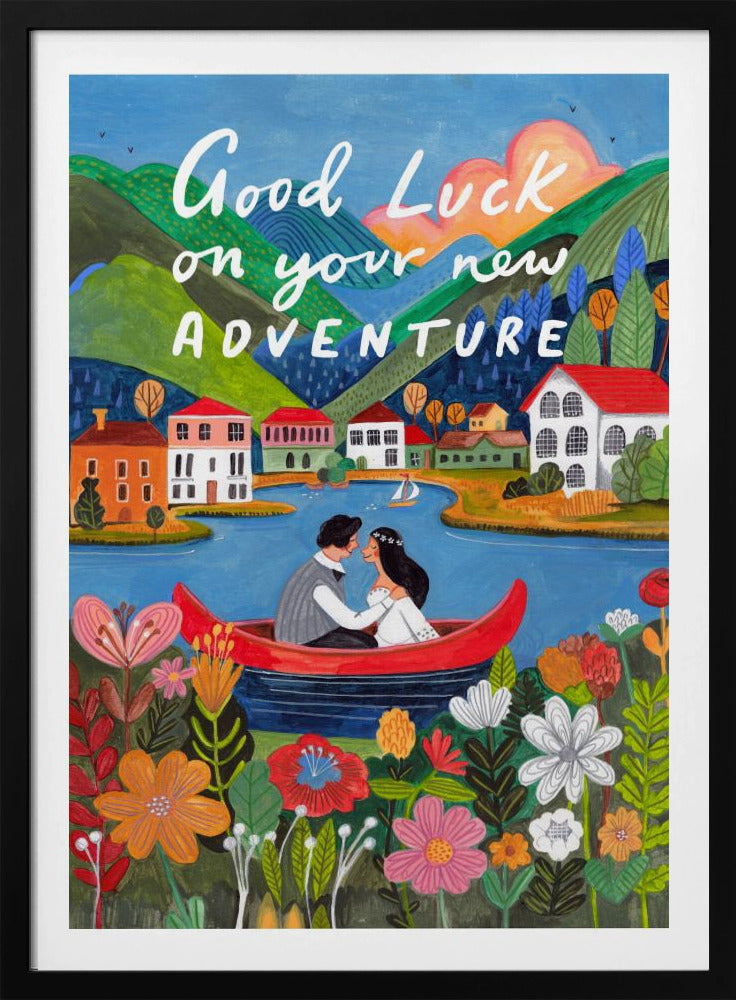 Just Married Couple in a boat | Poster