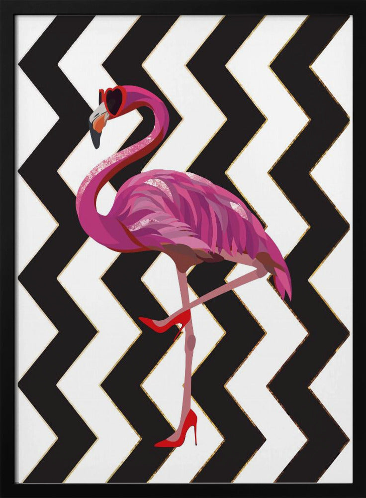Flamingo heels Zigzag | Poster
