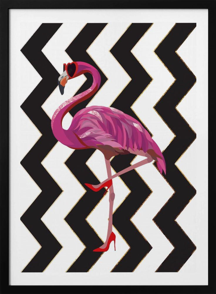 Flamingo heels Zigzag | Poster