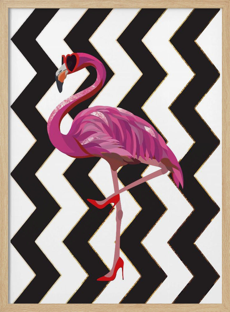 Flamingo heels Zigzag | Poster