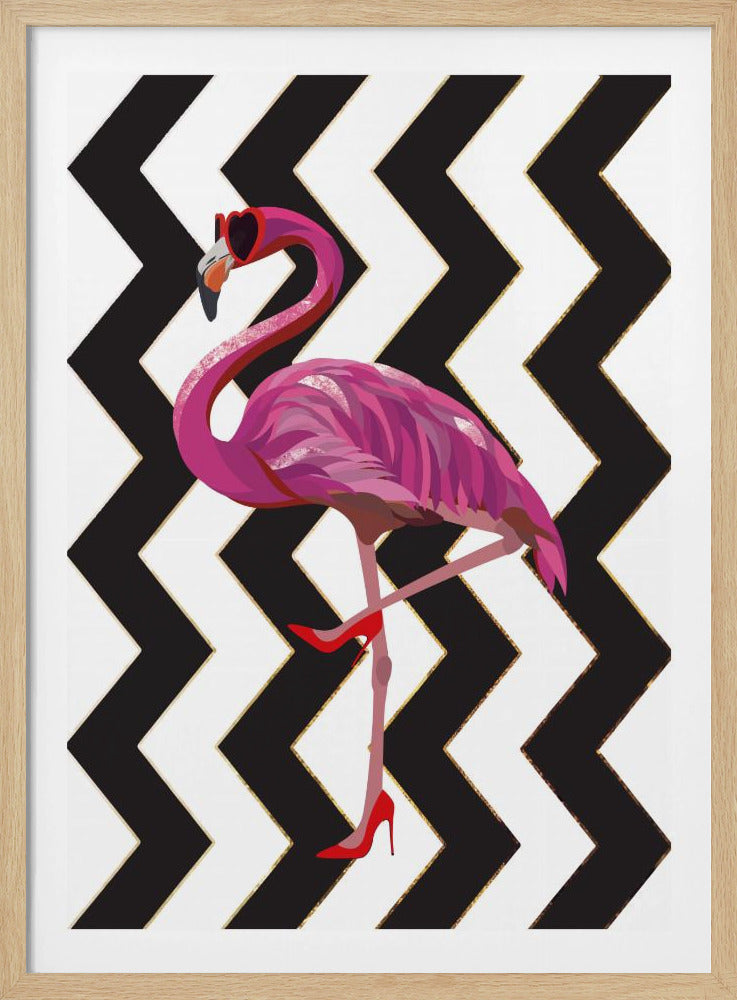 Flamingo heels Zigzag | Poster