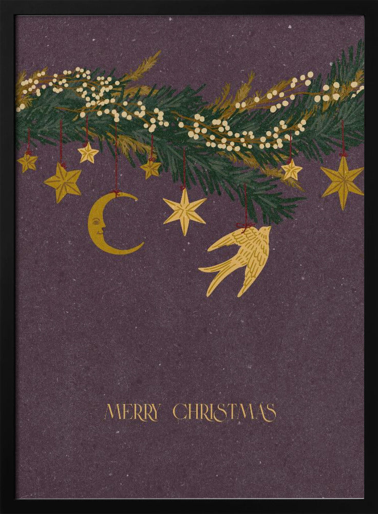 Christmas vintage toys on Christmas tree branches | Poster