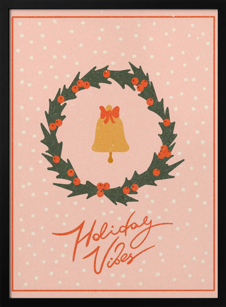 Christmas wreath with bell and bow | Poster