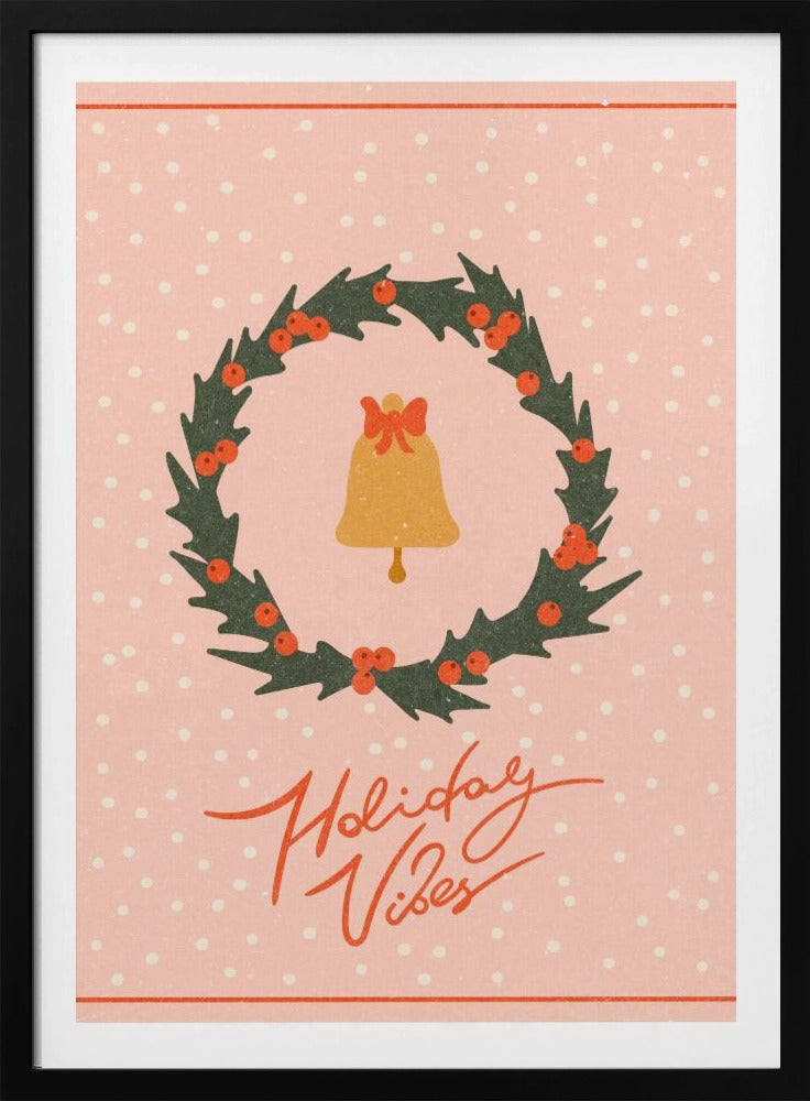 Christmas wreath with bell and bow | Poster