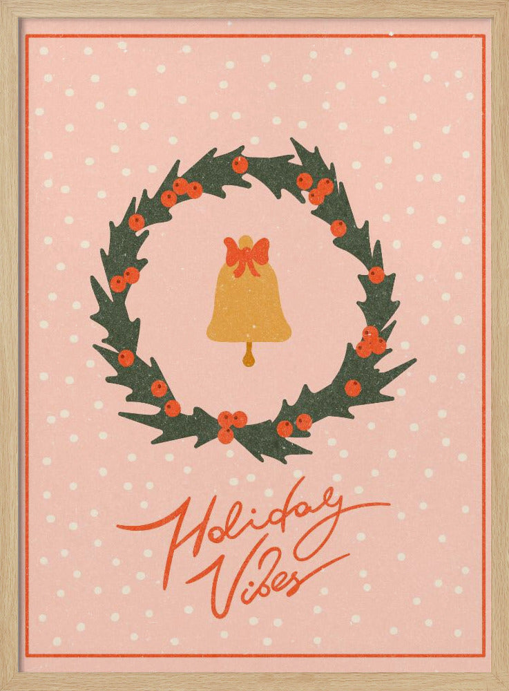 Christmas wreath with bell and bow | Poster