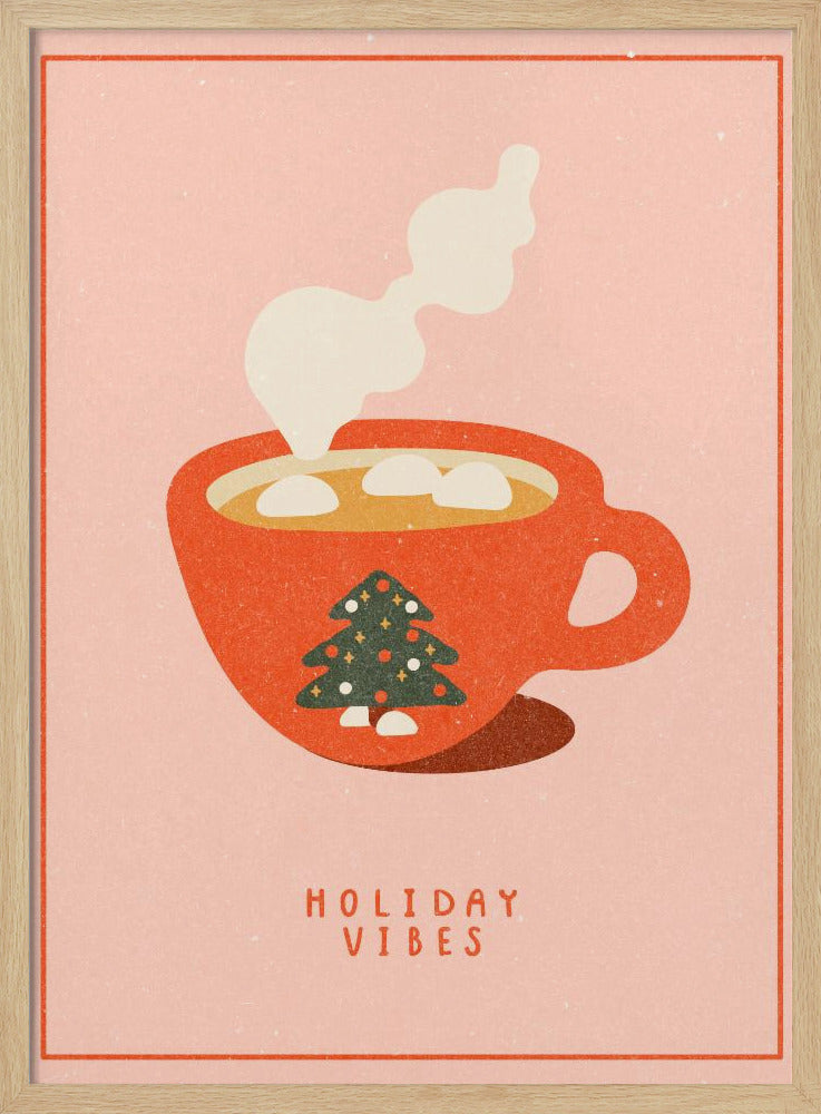 Holiday vibes. A mug of hot cocoa for Christmas | Poster