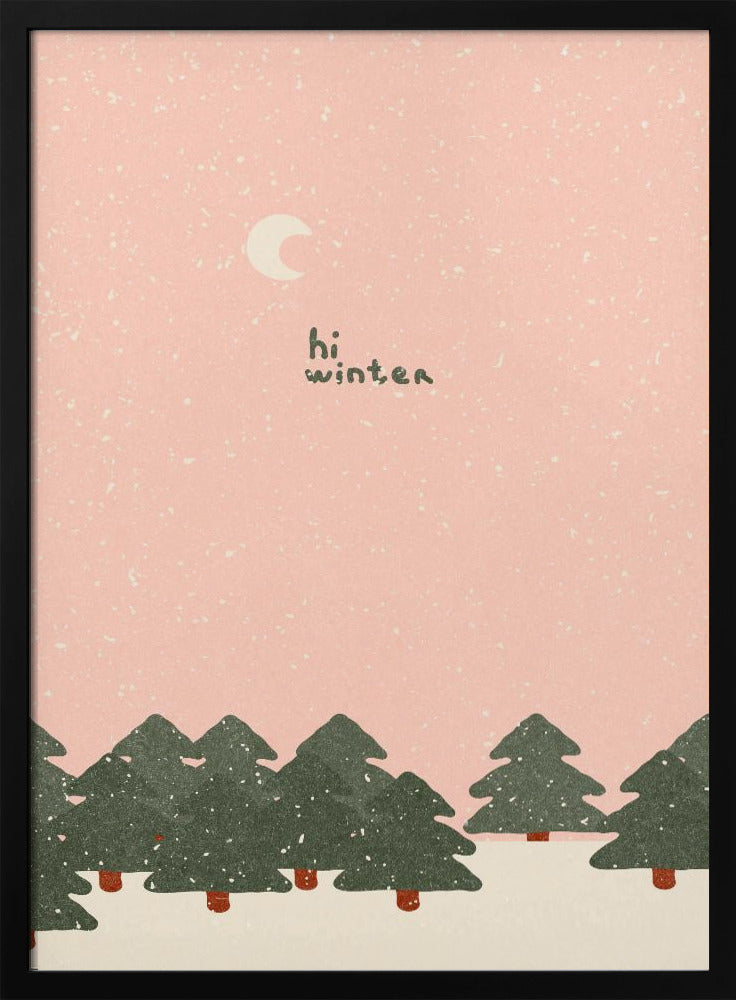 Magical snowfall in the forest. Hello winter | Poster