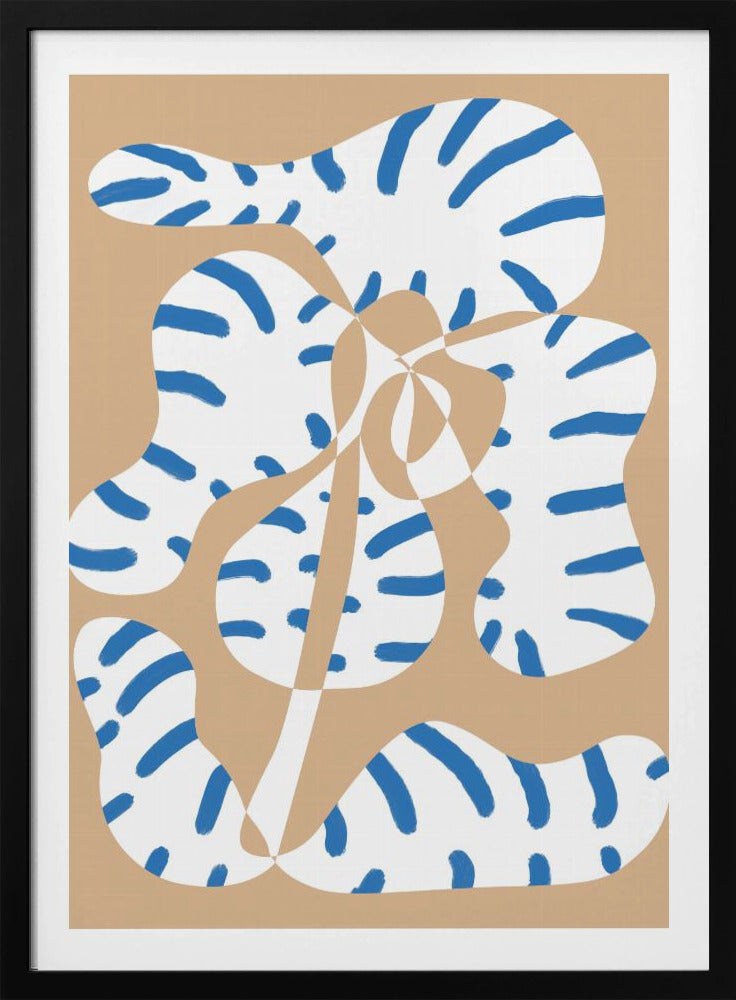 Abstract Shapes Flower Tiger print | Poster