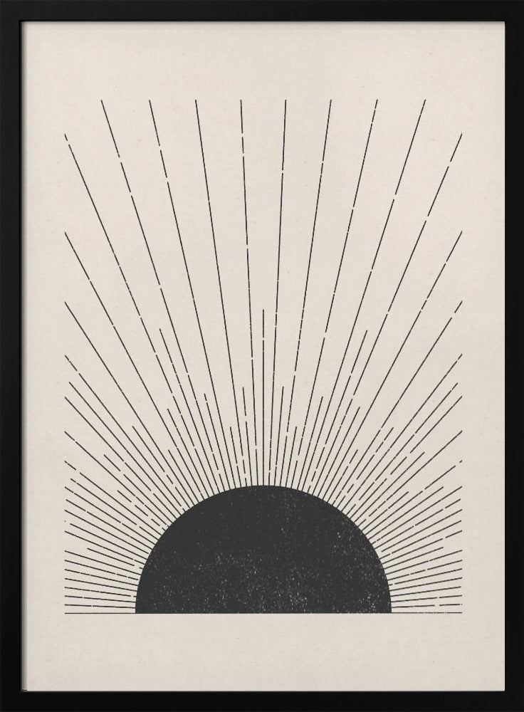 Woodblock The sun Illustration | Poster