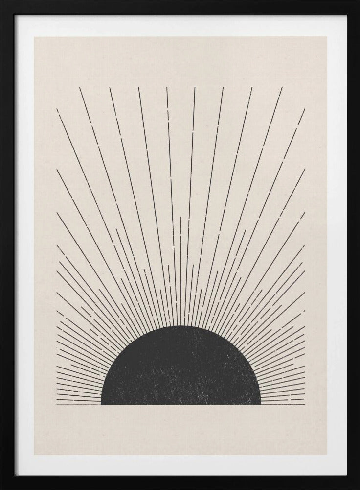 Woodblock The sun Illustration | Poster