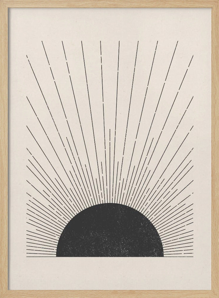 Woodblock The sun Illustration | Poster