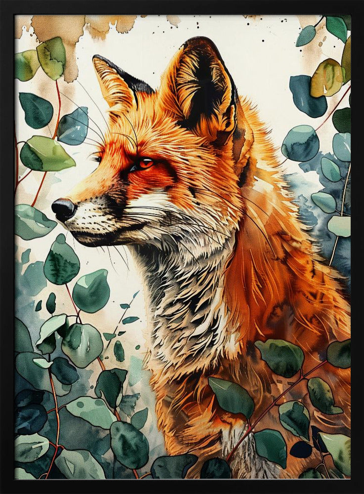 Animal watercolor art Fox 10 | Poster