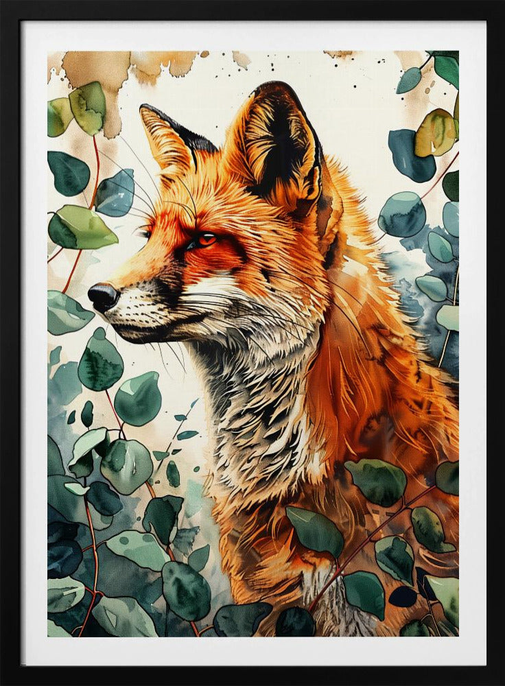 Animal watercolor art Fox 10 | Poster