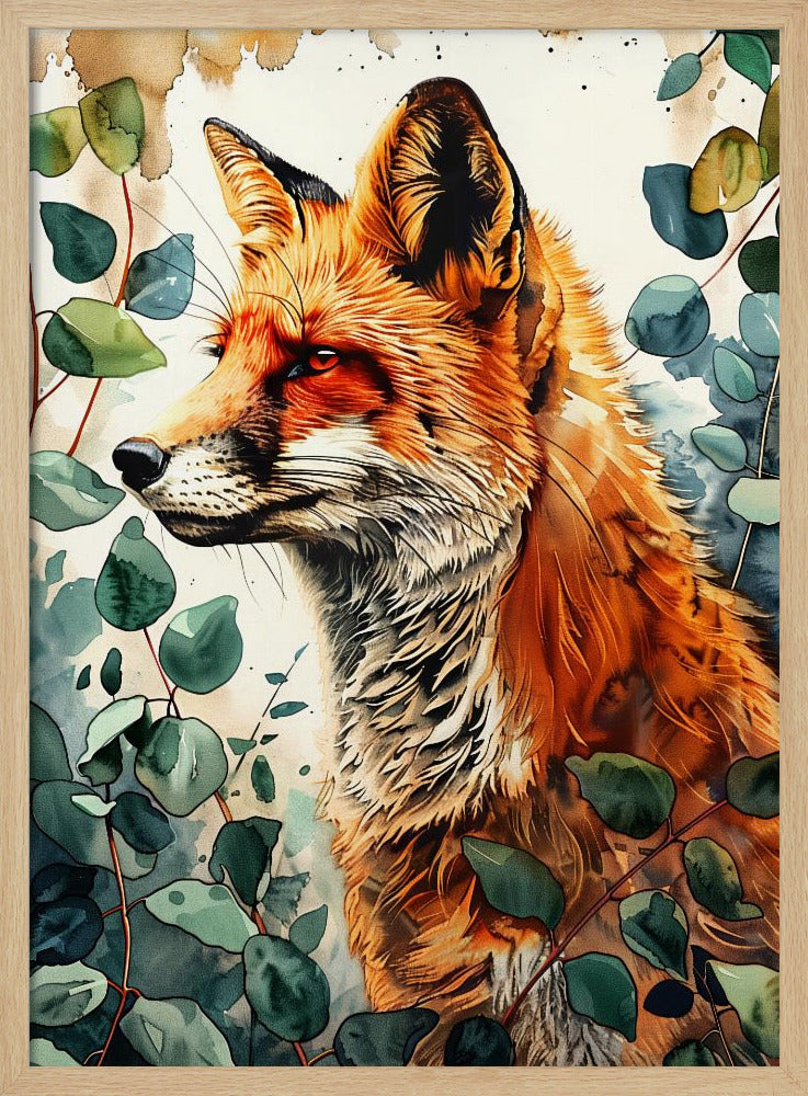 Animal watercolor art Fox 10 | Poster