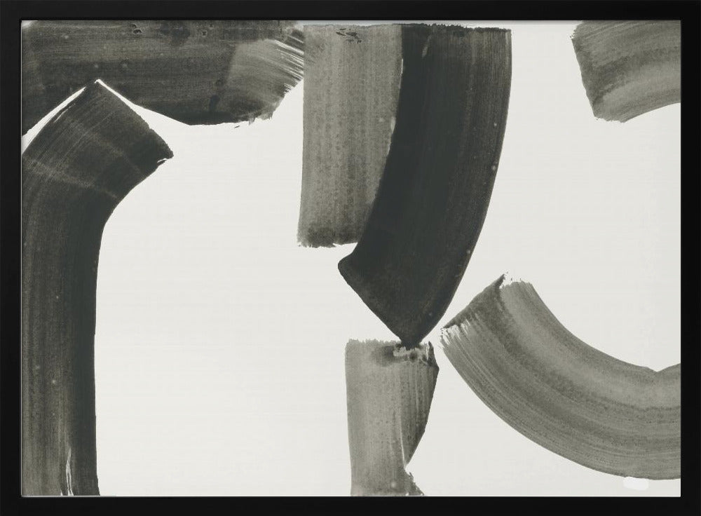 Monochrome Abstract Black Shapes 1 | Poster